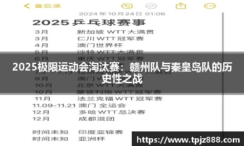 2025极限运动会淘汰赛：赣州队与秦皇岛队的历史性之战